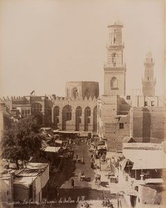 Félix Bonfils : Le Caire, Mosque de Mohamet Ali ; Mosque de sultan Kaoulun exteriur  - Asta Fotografia - Associazione Nazionale - Case d'Asta italiane