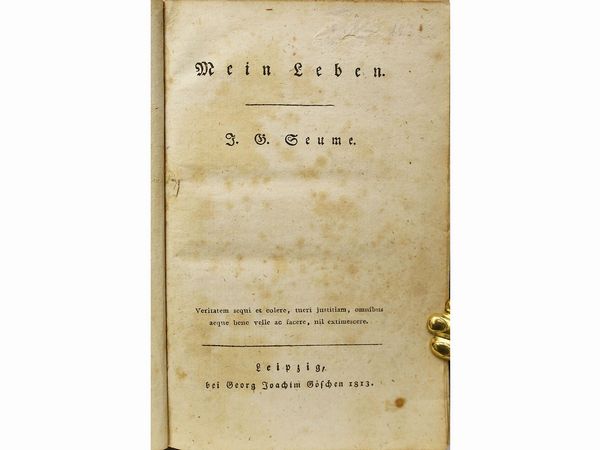 Johann Gottfried Seume : Mein Leben  - Asta Deballage. Occasioni all'asta - Associazione Nazionale - Case d'Asta italiane