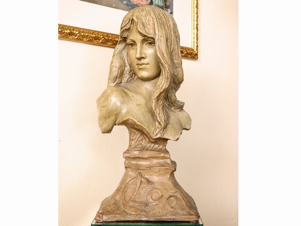 Busto di fanciulla in terracotta patinata  - Asta Deballage. Occasioni all'asta - Associazione Nazionale - Case d'Asta italiane