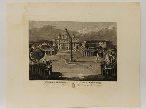 GAETANO COTTAFAVI : Piazza e Basilica di S. Pietro in Vaticano  - Asta Deballage. Occasioni all'asta - Associazione Nazionale - Case d'Asta italiane