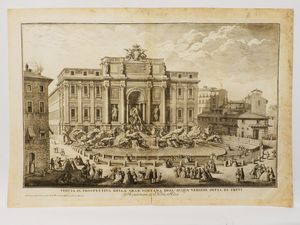 Giuseppe Vasi - Veduta in prospettiva della Gran Fontana dell'acqua Vergine detta di Trevi 1744