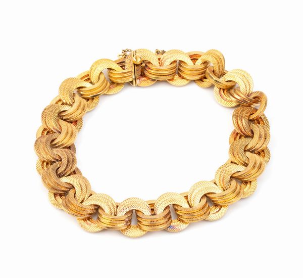 Bracciale in oro giallo a maglie rotonde  - Asta Gioielli, orologi, argenti e penne - Associazione Nazionale - Case d'Asta italiane