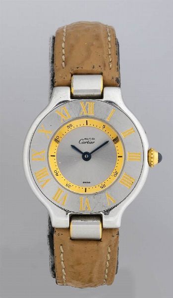 CARTIER 21 Must de Cartier: orologio polso lady  in acciaio ref. 1340 - anni '90  - Asta Gioielli, orologi, argenti e penne - Associazione Nazionale - Case d'Asta italiane