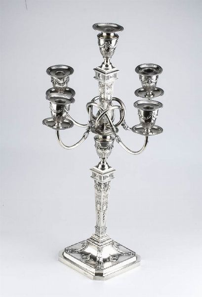 Candelabro tedesco in argento - fine XIX, inizio XX secolo  - Asta Gioielli, orologi, argenti e penne - Associazione Nazionale - Case d'Asta italiane