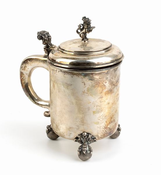 Tankard italiano in argento - Milano 1935-1945, argentiere MALINVERNI UMBERTO  - Asta Gioielli, orologi, argenti e penne - Associazione Nazionale - Case d'Asta italiane