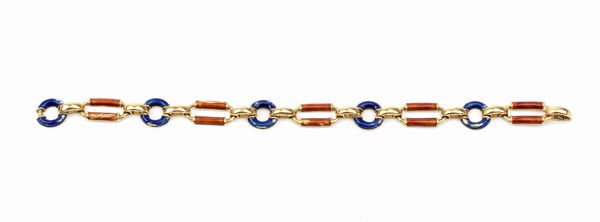 Bracciale a maglie in oro e smalti  - Asta Gioielli, orologi, argenti e penne - Associazione Nazionale - Case d'Asta italiane