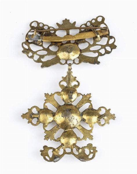 Croce pendente in argento - Oreficeria siciliana del XVIII secolo  - Asta Gioielli, orologi, argenti e penne - Associazione Nazionale - Case d'Asta italiane