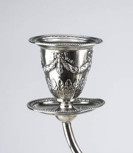 Candelabro tedesco in argento - fine XIX, inizio XX secolo  - Asta Gioielli, orologi, argenti e penne - Associazione Nazionale - Case d'Asta italiane