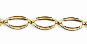 Bracciale a maglie ovali in oro e smalti  - Asta Gioielli, orologi, argenti e penne - Associazione Nazionale - Case d'Asta italiane