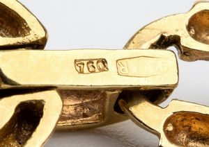 Bracciale a maglie in oro e smalti  - Asta Gioielli, orologi, argenti e penne - Associazione Nazionale - Case d'Asta italiane