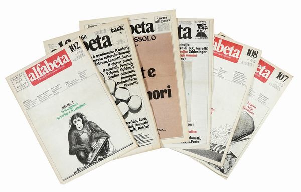 Nanni Balestrini : Alfabeta. Mensile di informazione culturale.  - Asta Autografi e manoscritti, Futurismo, libri del Novecento e libri d'artista [Parte I] - Associazione Nazionale - Case d'Asta italiane