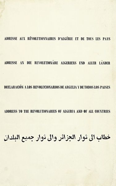 GUY-ERNEST DEBORD : Les Luttes de Classes en Algerie.  - Asta Autografi e manoscritti, Futurismo, libri del Novecento e libri d'artista [Parte I] - Associazione Nazionale - Case d'Asta italiane