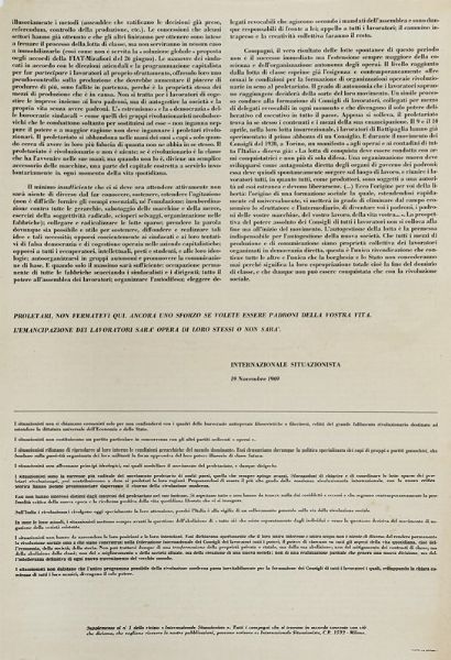 GIANFRANCO SANGUINETTI : Internazionale situazionista. Rivista della sezione italiana dell'I.S. N. 1 - Luglio 1969.  - Asta Autografi e manoscritti, Futurismo, libri del Novecento e libri d'artista [Parte I] - Associazione Nazionale - Case d'Asta italiane