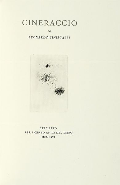 LEONARDO SINISGALLI : Cineraccio.  - Asta Autografi e manoscritti, Futurismo, libri del Novecento e libri d'artista [Parte I] - Associazione Nazionale - Case d'Asta italiane