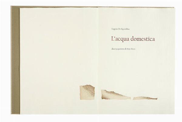 EUGENIO DE SIGNORIBUS : L'acqua domestica.  - Asta Autografi e manoscritti, Futurismo, libri del Novecento e libri d'artista [Parte I] - Associazione Nazionale - Case d'Asta italiane