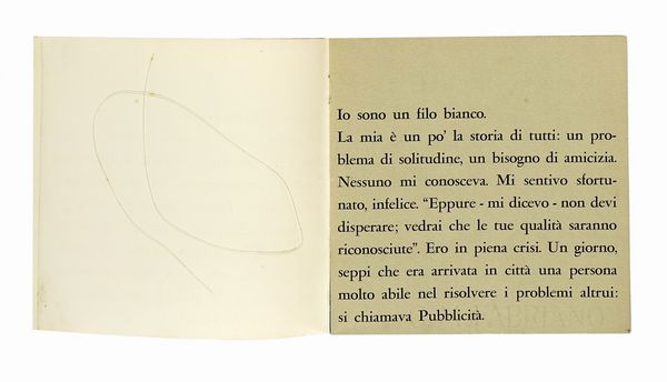 BRUNO MUNARI : Storia di un filo.  - Asta Autografi e manoscritti, Futurismo, libri del Novecento e libri d'artista [Parte I] - Associazione Nazionale - Case d'Asta italiane