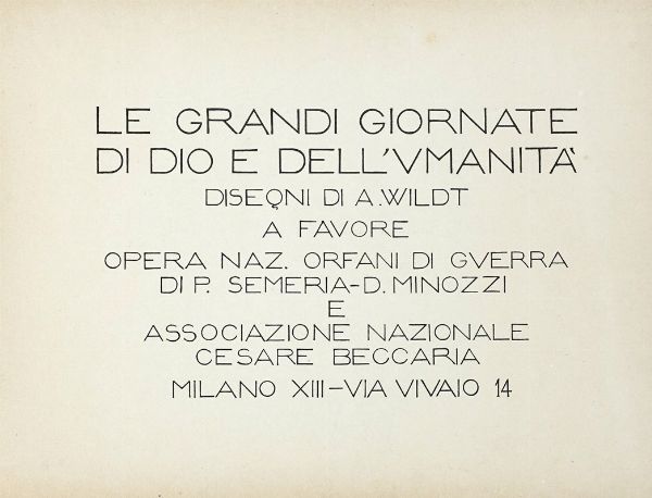 ADOLFO WILDT : Le grandi giornate di Dio e dell'umanit...  - Asta Autografi e manoscritti, Futurismo, libri del Novecento e libri d'artista [Parte I] - Associazione Nazionale - Case d'Asta italiane