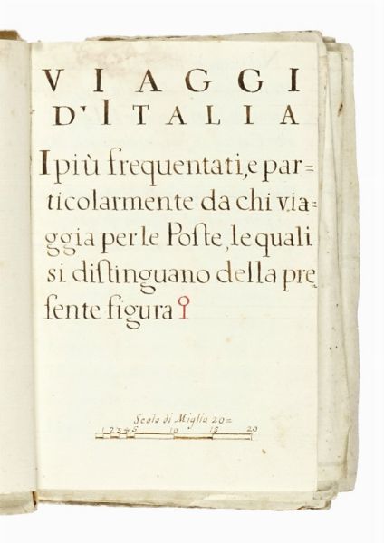 Viaggi d'Italia i pi frequentati, e particolarmente da chi viaggia per le Poste, le quali si distinguano dalla presente figura.  - Asta Autografi e manoscritti, Futurismo, libri del Novecento e libri d'artista [Parte I] - Associazione Nazionale - Case d'Asta italiane