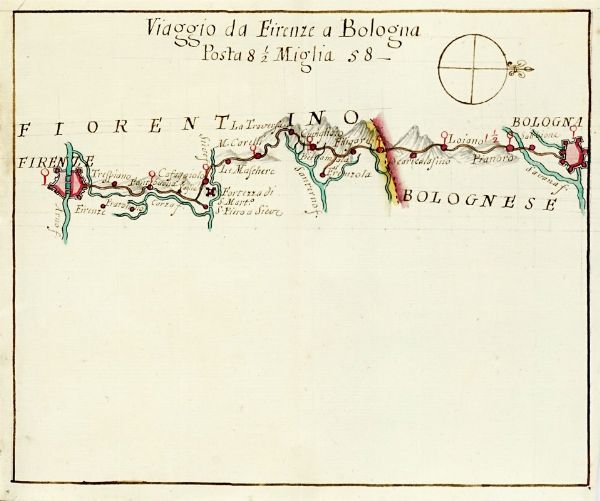 Viaggi d'Italia i pi frequentati, e particolarmente da chi viaggia per le Poste, le quali si distinguano dalla presente figura.  - Asta Autografi e manoscritti, Futurismo, libri del Novecento e libri d'artista [Parte I] - Associazione Nazionale - Case d'Asta italiane