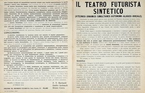 Filippo Tommaso Marinetti - Il teatro futurista sintetico. (Atecnico - Dinamico - Simultaneo -  Autonomo - Alogico - Irreale).