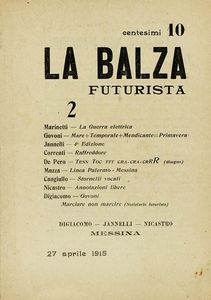 Filippo Tommaso Marinetti : Vela Latina. Manifesto di Boccioni ai pittori meridionali. (Anno IV, n. 3).  - Asta Autografi e manoscritti, Futurismo, libri del Novecento e libri d'artista [Parte I] - Associazione Nazionale - Case d'Asta italiane