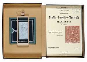 SILVIO MIX : Profilo sintetico musicale di F. T. Marinetti (1924) per pianoforte.  - Asta Autografi e manoscritti, Futurismo, libri del Novecento e libri d'artista [Parte I] - Associazione Nazionale - Case d'Asta italiane