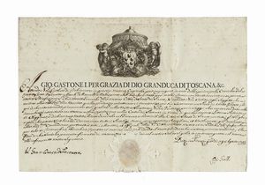 GIAN GASTONE (DE) MEDICI - 2 lettere, una autografa e l'altra con firma autografa.