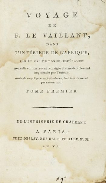 PETER KOLB : Description du Cap de Bonne-Esperance, ou l?on trouve tout ce qui concerne l?histoire-naturelle du pays... Tome premier (-troisieme).  - Asta Libri a stampa dal XV al XIX secolo [Parte II] - Associazione Nazionale - Case d'Asta italiane