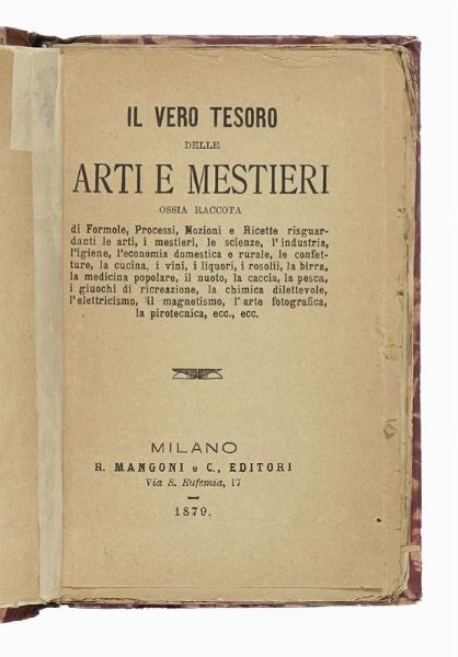 Lotto composto di 8  'Libri di segreti'.  - Asta Libri a stampa dal XV al XIX secolo [Parte II] - Associazione Nazionale - Case d'Asta italiane