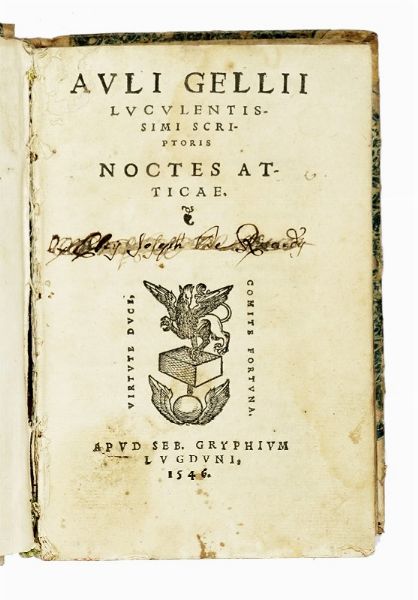 AULUS GELLIUS : Noctes Atticae.  - Asta Libri a stampa dal XV al XIX secolo [Parte II] - Associazione Nazionale - Case d'Asta italiane