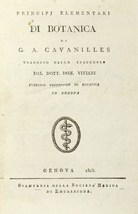 ANTONIO JOS CAVANILLES - Principj elementari di botanica.