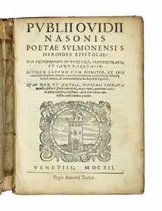 NASO PUBLIUS OVIDIUS - Le metamorfosi [...] ridotte da Giovanni Andrea dell'Anguillara, in ottava rima [...] Con l'Annotationi di M. Gioseppe Horologgi...