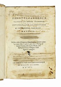 Francesco Petrarca - Sonetti, Canzoni, e Triomphi [...] con la spositione di Bernardino Daniello da Lucca.