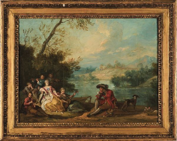 Jean-Baptiste Bénard : Concerto galante presso un fiume  - Asta Pittura Antica - Associazione Nazionale - Case d'Asta italiane