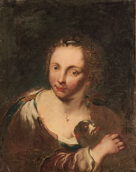 Scuola veneta del XVIII secolo Ritratto di fanciulla con cagnolino  - Asta Pittura Antica - Associazione Nazionale - Case d'Asta italiane