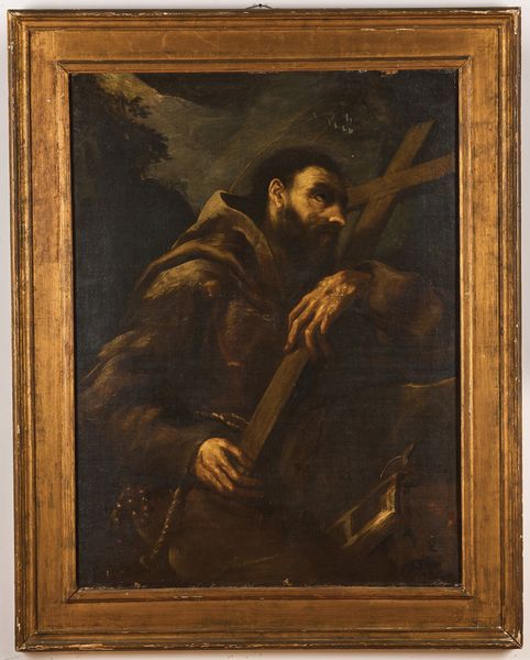 Scuola del XVIII secolo San Francesco in contemplazione del crocifisso  - Asta Pittura Antica - Associazione Nazionale - Case d'Asta italiane