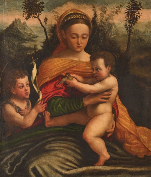 Raffaello Sanzio, copia da : Madonna con Bambino e San Giovannino  - Asta Pittura Antica - Associazione Nazionale - Case d'Asta italiane