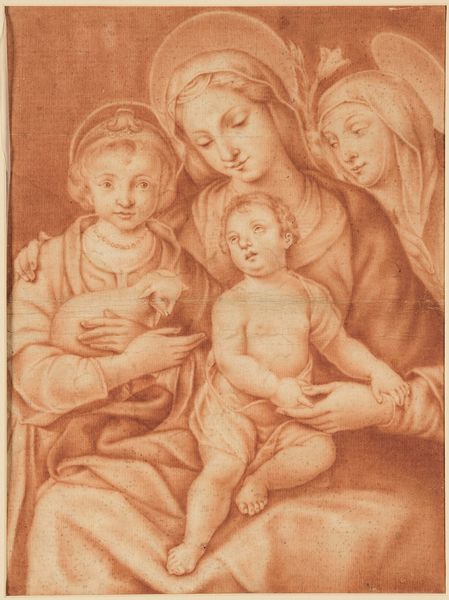 Scuola del XIX secolo Madonna con Bambino, S. Anna e San Giovannino  - Asta Pittura Antica - Associazione Nazionale - Case d'Asta italiane