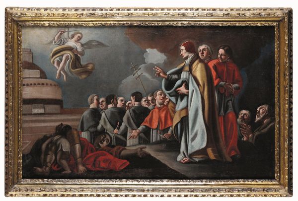 Scuola del XVII-XVIII secolo Episodi della vita di Papa Gregorio Magno  - Asta Pittura Antica - Associazione Nazionale - Case d'Asta italiane