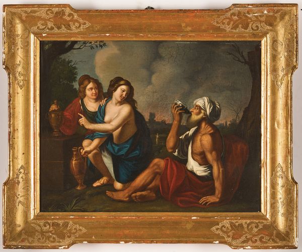 Giovanni Francesco Barbieri detto il Guercino, copia da : Lot e le figlie  - Asta Pittura Antica - Associazione Nazionale - Case d'Asta italiane