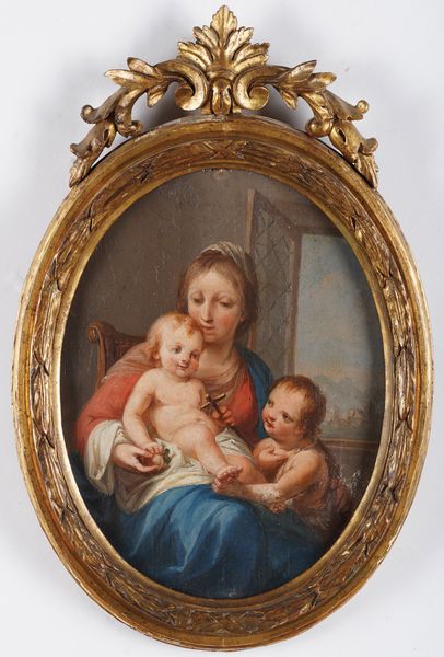 Scuola veneta del XVIII secolo Madonna con Bambino e San Giovannino  - Asta Pittura Antica - Associazione Nazionale - Case d'Asta italiane