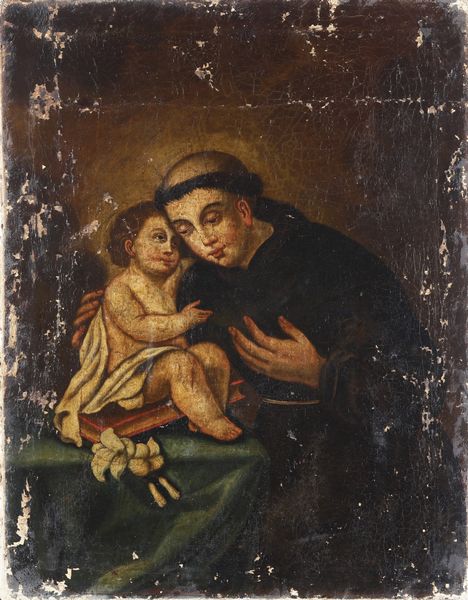 Scuola del XVIII secolo Sant'Antonio da Padova con il Bambino  - Asta Pittura Antica - Associazione Nazionale - Case d'Asta italiane