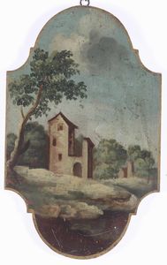 Scuola del XVIII secolo Paesaggi con architetture e personaggi  - Asta Pittura Antica - Associazione Nazionale - Case d'Asta italiane