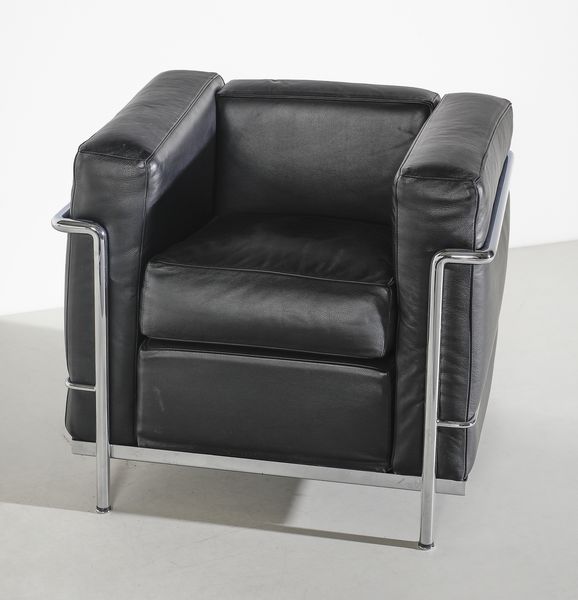 LE CORBUSIER, PIERRE JEANNERET, CHARLOTTE PERRIAND : Coppia di poltrone mod. LC2 per Cassina  - Asta Asta 420 | DESIGN E ARTI DECORATIVE DEL NOVECENTO Online - Associazione Nazionale - Case d'Asta italiane