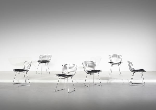 HARRY BERTOIA  (1915 - 1978) : Sei sedie mod. Wire Side Chair per Knoll  - Asta Asta 420 | DESIGN E ARTI DECORATIVE DEL NOVECENTO Online - Associazione Nazionale - Case d'Asta italiane