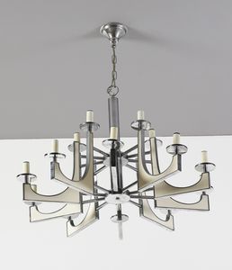 SCIOLARI GAETANO  (1927 - 1994) : Lampada a sospensione a quindici luci  - Asta Asta 420 | DESIGN E ARTI DECORATIVE DEL NOVECENTO Online - Associazione Nazionale - Case d'Asta italiane