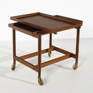 HUNDEVAD POUL (1917 - 2011) : Carrello portavivande a due ripiani asportabili  - Asta Asta 420 | DESIGN E ARTI DECORATIVE DEL NOVECENTO Online - Associazione Nazionale - Case d'Asta italiane