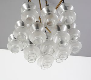 MANIFATTURA ITALIANA : Lampada a sospensione a tredici luci  - Asta Asta 420 | DESIGN E ARTI DECORATIVE DEL NOVECENTO Online - Associazione Nazionale - Case d'Asta italiane