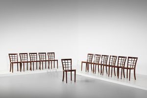 TEMPESTINI MAURIZIO (1908 - 1960) - Dodici sedie con schienale a griglia