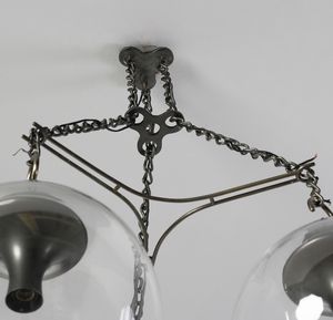 CACCIA DOMINIONI LUIGI (n. 1913) : Lampada a sospensione a tre luci mod. LS10 Grappolo per Azucena  - Asta Asta 420 | DESIGN E ARTI DECORATIVE DEL NOVECENTO Online - Associazione Nazionale - Case d'Asta italiane